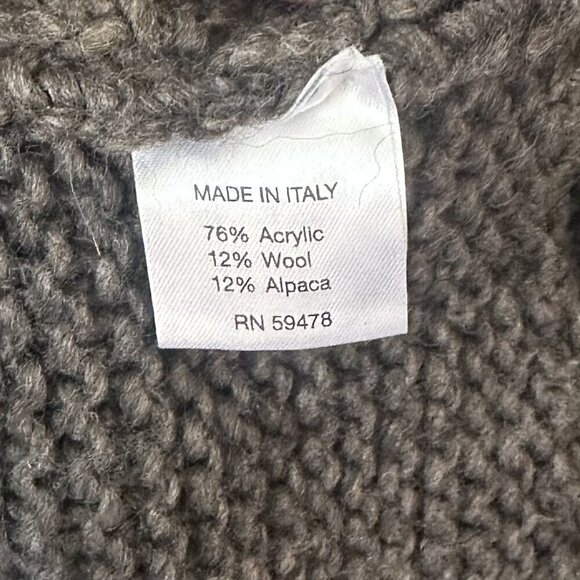 Marv Made in Italy Wool Alpaca Blend Hooded Cardigan Toggle Sweater - Size: Smal - Picture 3 of 7